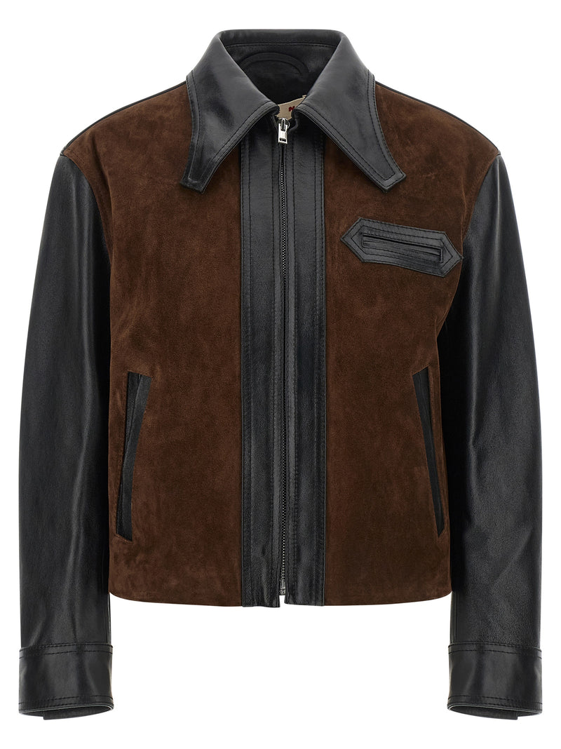 Marni Black Calfskin Leather Jacket