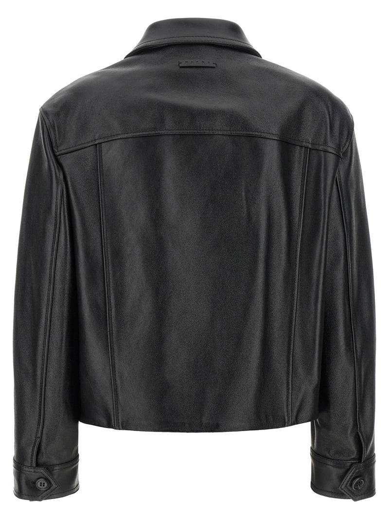 Marni Black Calfskin Leather Jacket