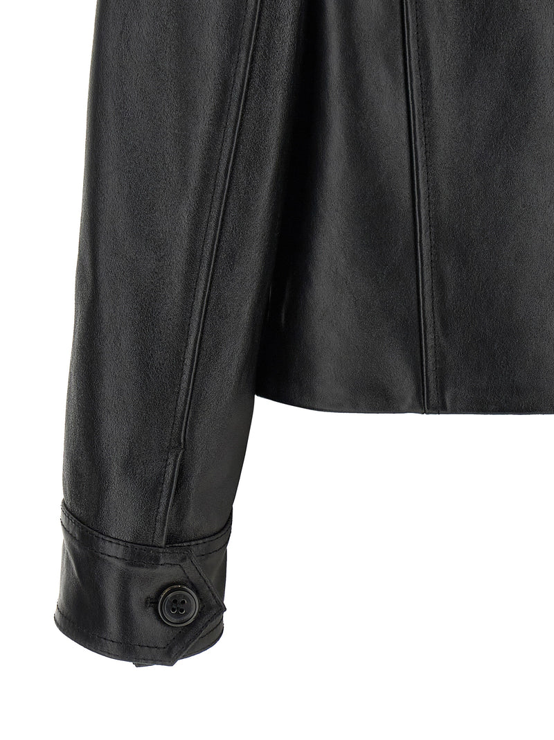 Marni Black Calfskin Leather Jacket
