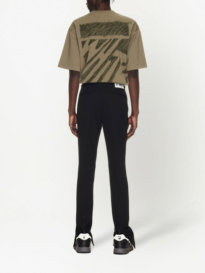 Off White Wool skinny trousers | Urbalenti™ NYC