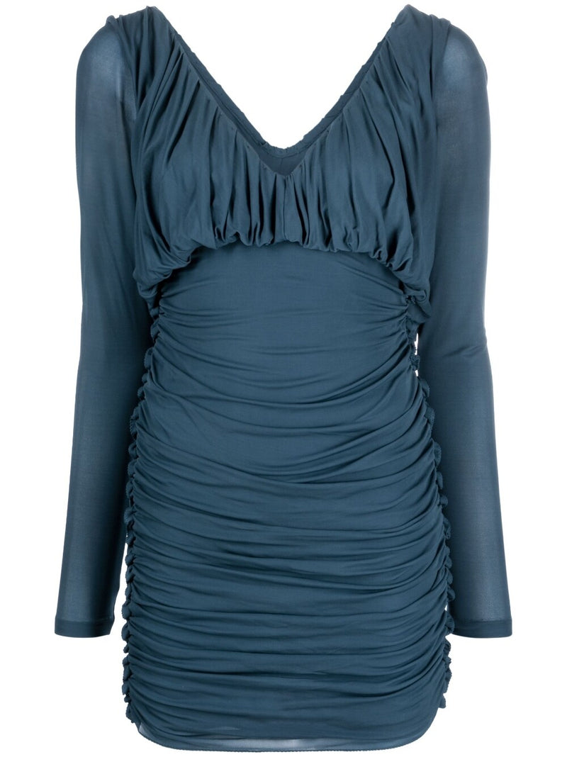 Saint Laurent draped mini dress | Urbalenti™ NYC