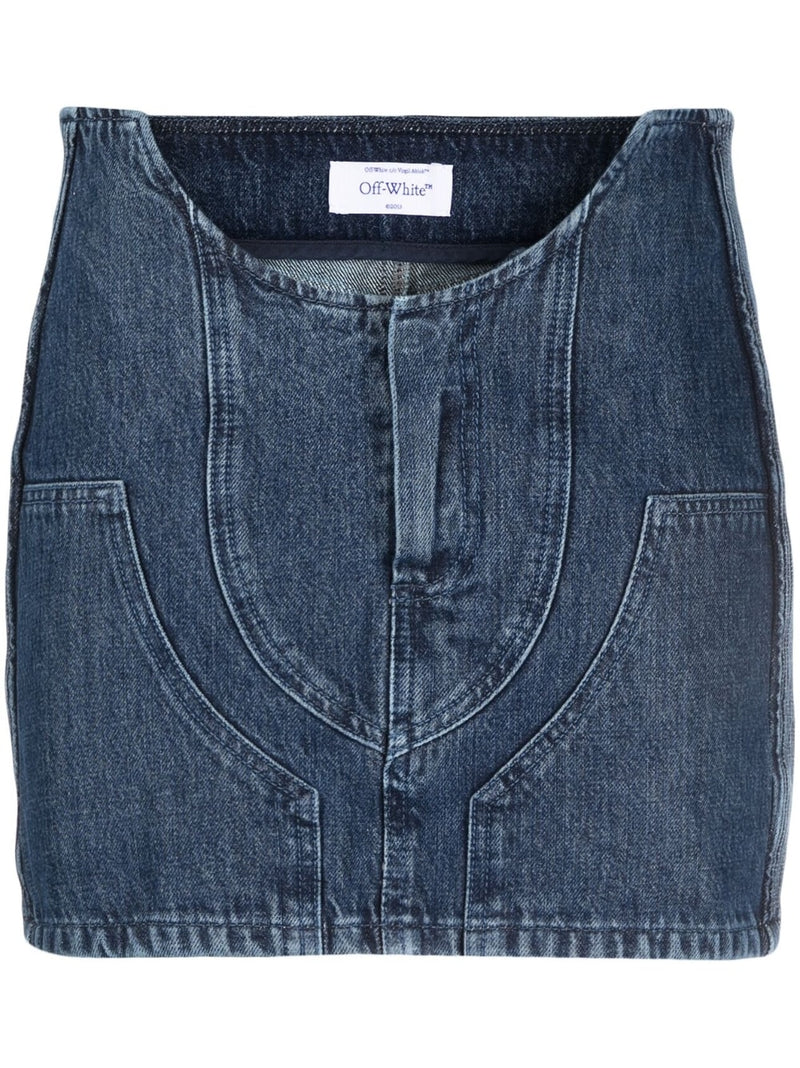 Off White Denim mini skirt | Urbalenti™ NYC
