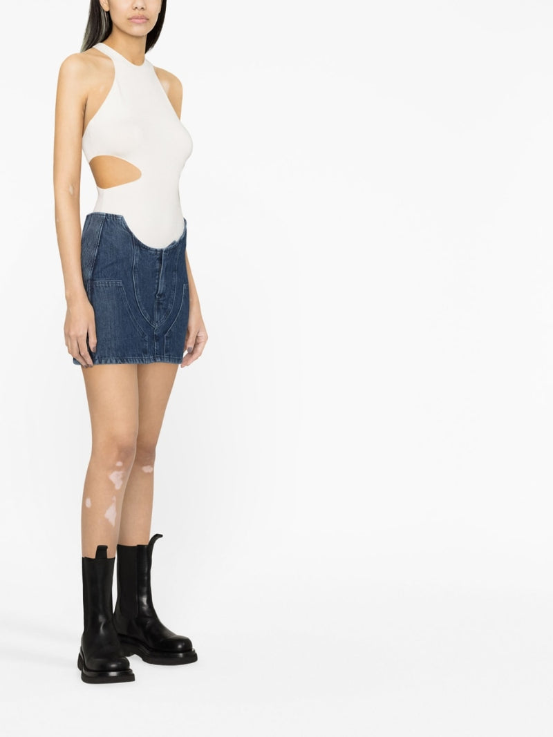 Off White Denim mini skirt | Urbalenti™ NYC