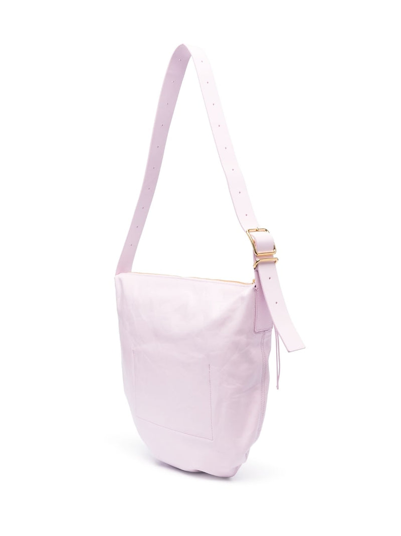 Jil Sander medium crinkled leather shoulder bag | Urbalenti™ NYC