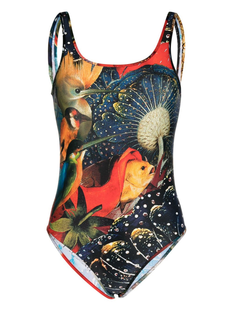 Alexander McQueen Hieronymus Bosch-print Jersey Bodysuit - Style 9QZAJB9... | Urbalenti™ NYC
