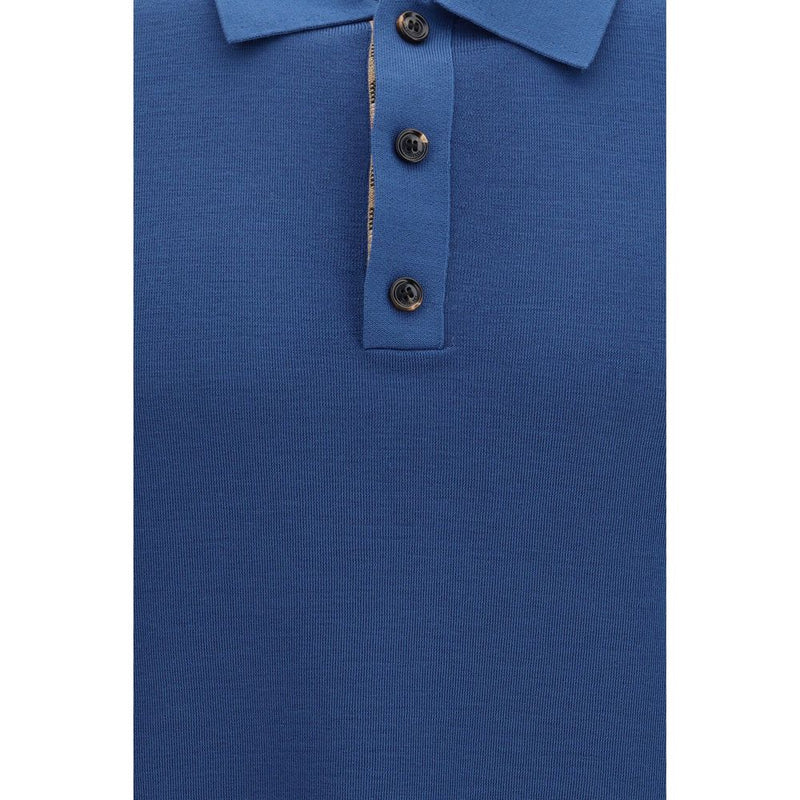 Burberry Blue Wool Oves Aries Polo Shirt