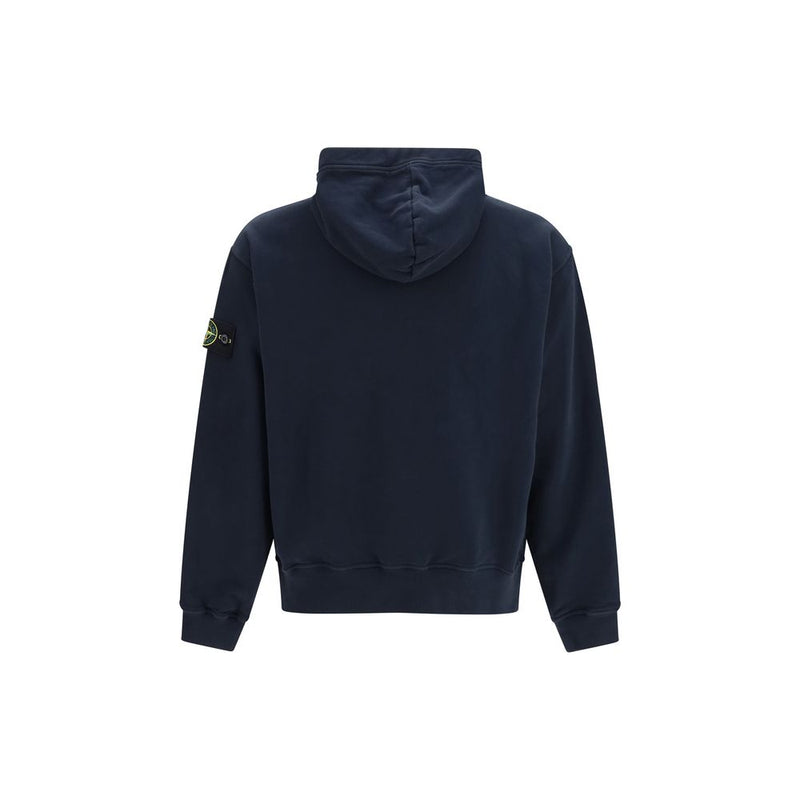 Stone Island Blue Cotton Sweatshirt