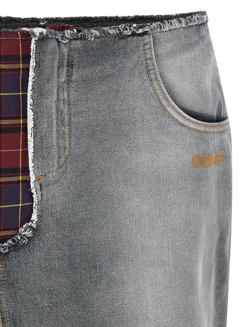 Off-White Multicolor Cotton Midi Skirt