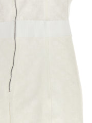 Close-up back detail of the Dolce & Gabbana White Polyamide Midi Dress | White, a Dolce & Gabbana Midi Dress highlighting the exposed back zip, textured lace-patterned polyamide fabric, and defined waist panel. This White Women’s Clothing design belongs to Dresses - Clothing and Midi - Dresses - Clothing; IT44, New with tags, in-stock, Discount_60-69, 13879, 79680700467.