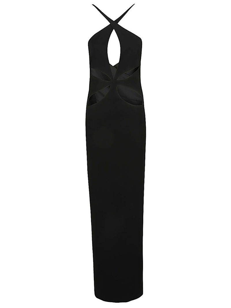 Monot PRE Monot Pre Cut-out detail silk crepe long dress