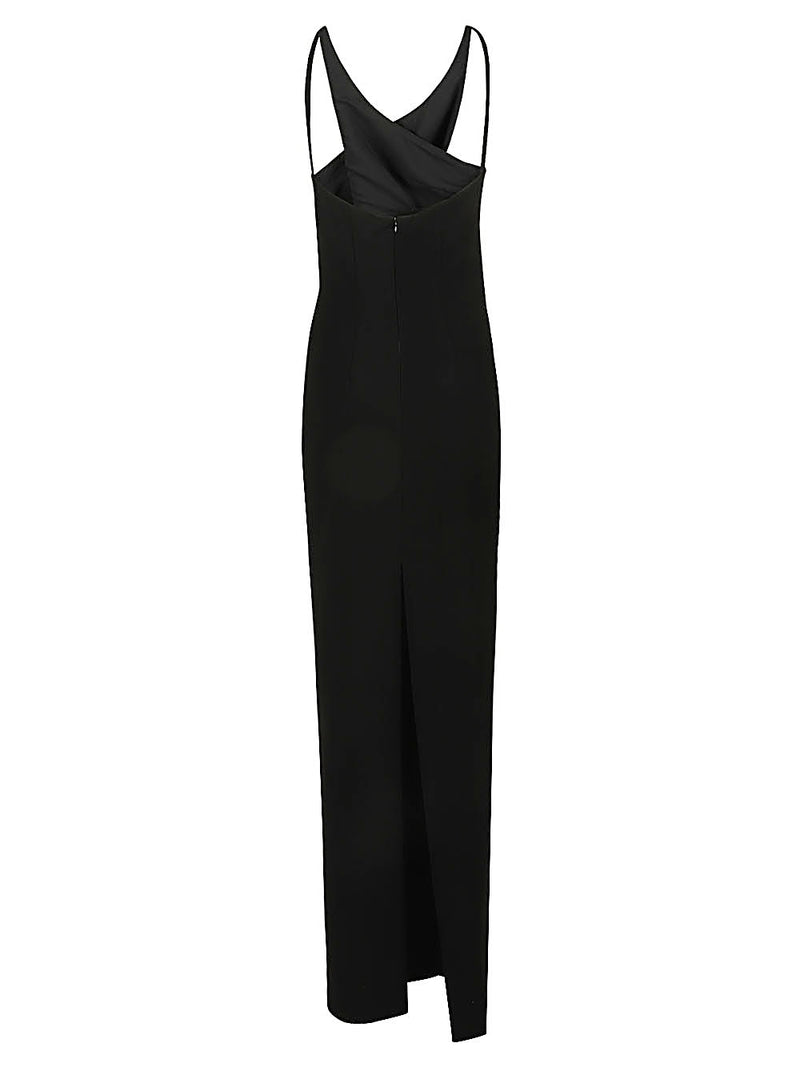 Monot PRE Monot Pre Cut-out detail silk crepe long dress