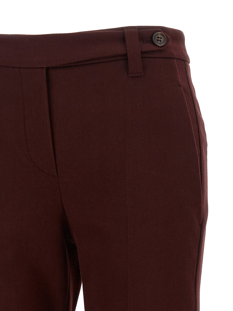 Brunello Cucinelli Bordeaux Cotton Casual Pants