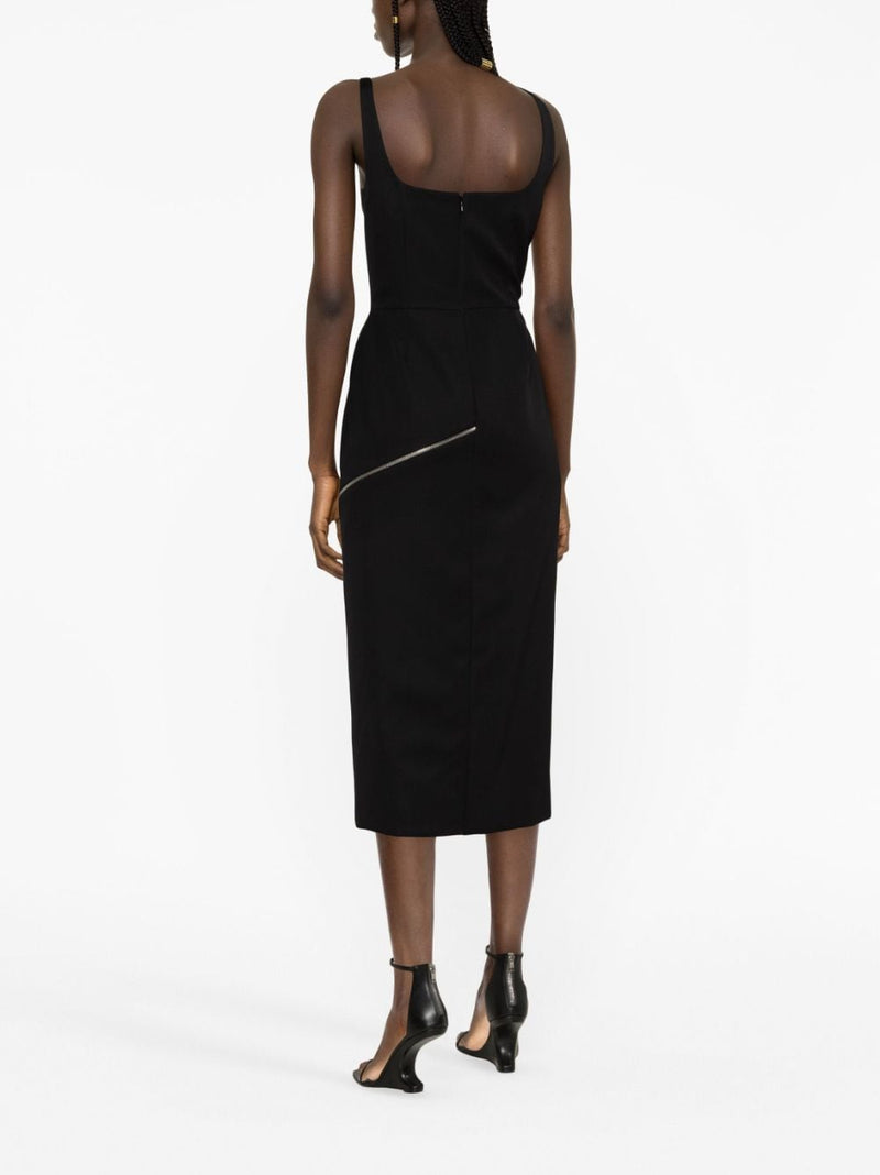 Alexander McQueen zip-embellished Midi Dress | Urbalen... | Urbalenti™ NYC