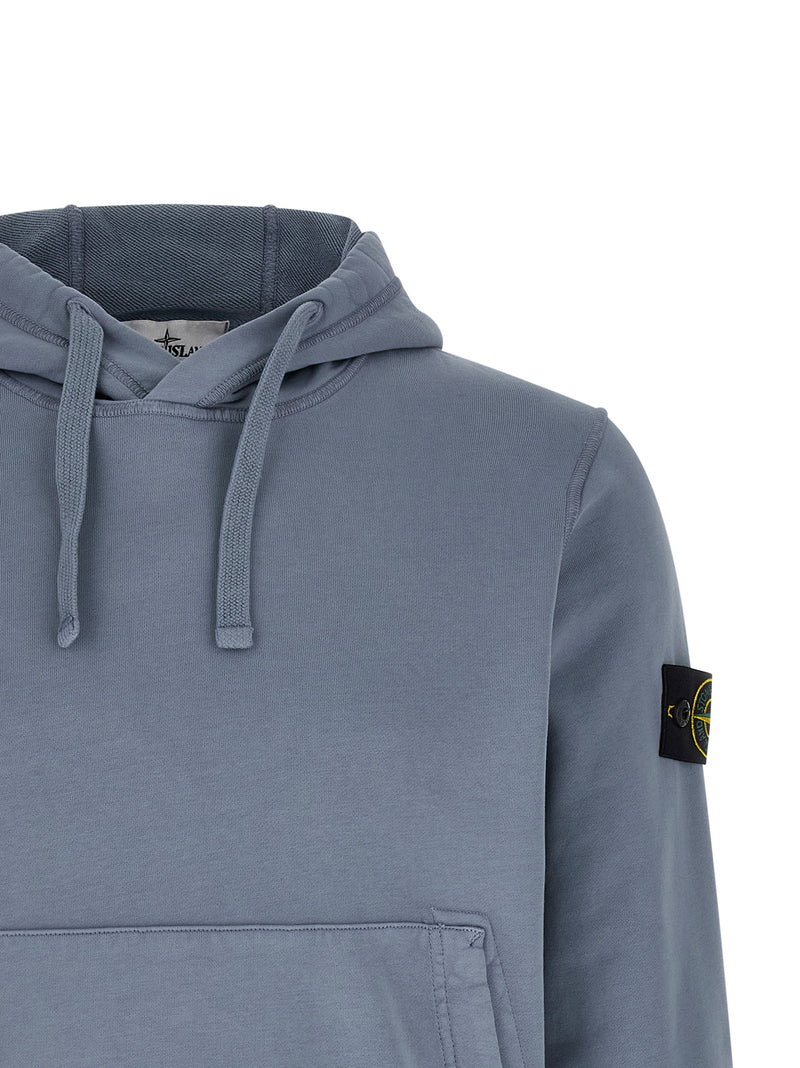 Stone Island Blue Cotton Sweatshirt