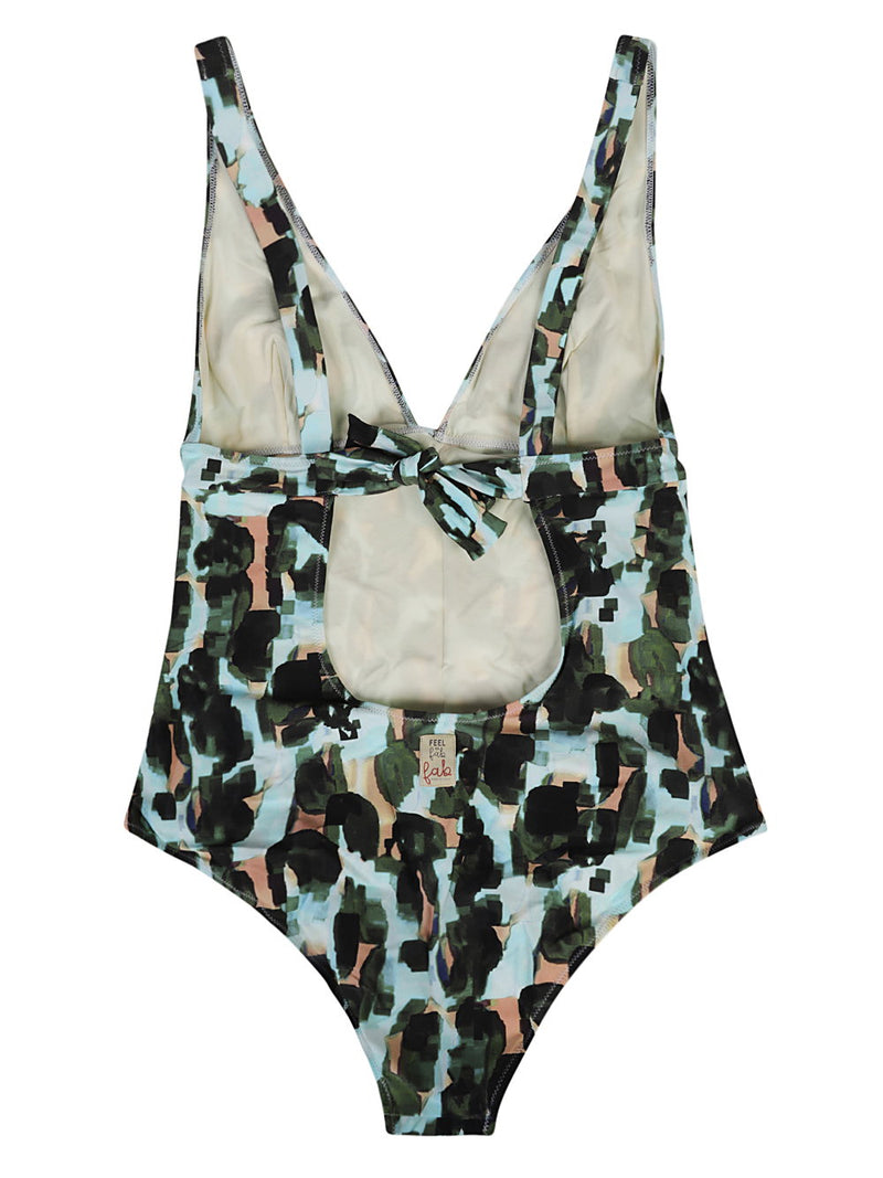 Feel Me Fab Feel Me Fab Crossy printed one-piece swimsuit
