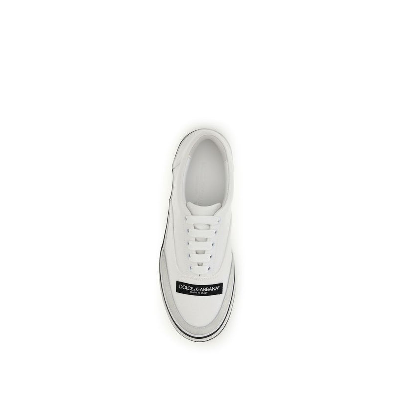 Dolce & Gabbana White Cotton Low Top Sneakers