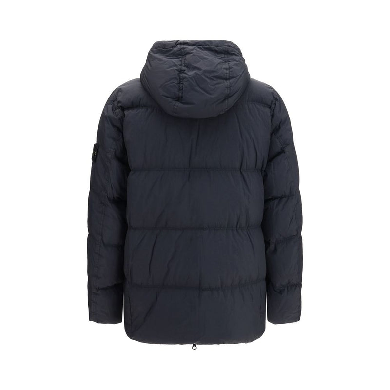 Stone Island Blue Goose Down Full-Length Jacket