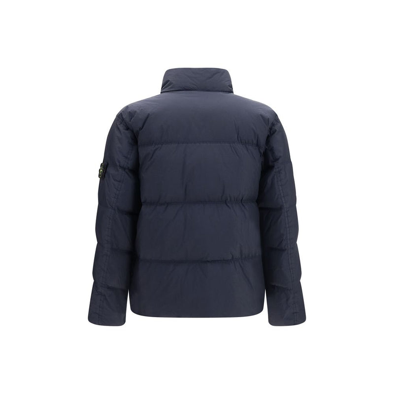 Stone Island Blue Polyamide Full-Length Jacket