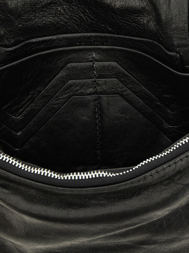 Rick Owens Black Lamb Leather Clutch Bag