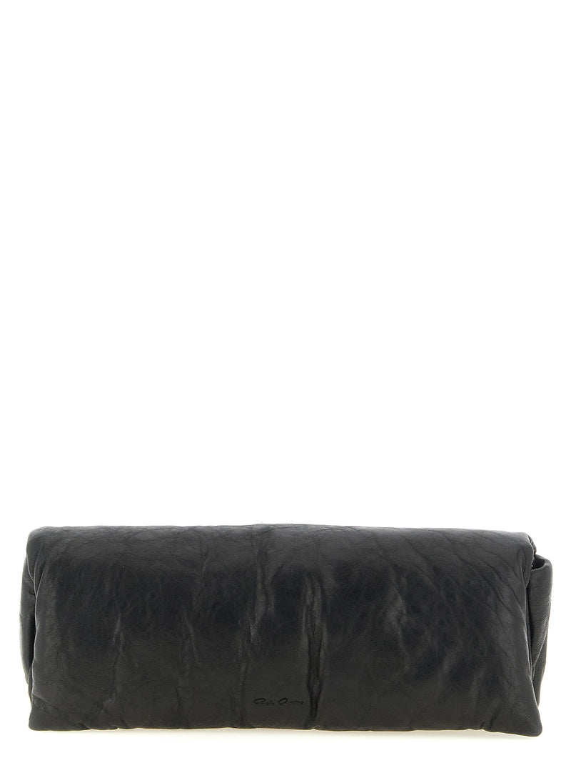 Rick Owens Black Lamb Leather Clutch Bag