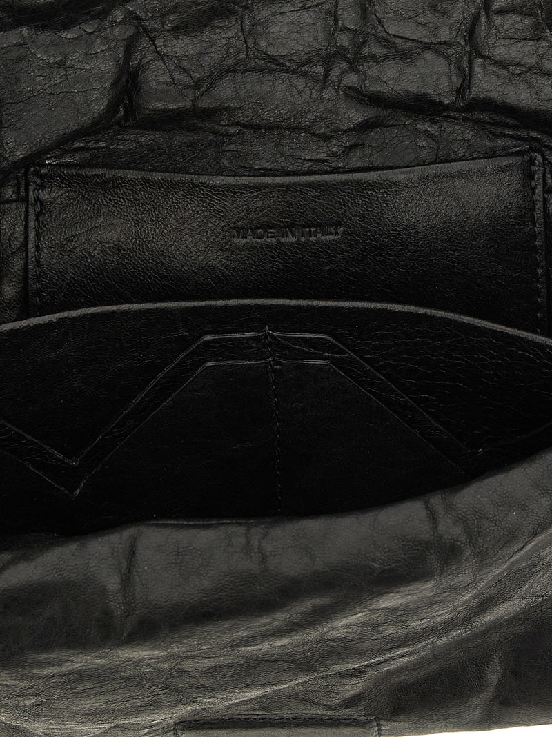 Rick Owens Black Lamb Leather Clutch Bag
