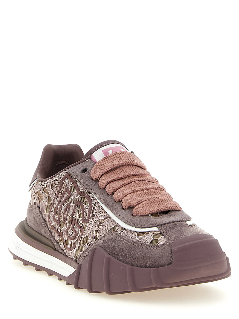 Dolce & Gabbana Purple Leather Athletic Sneakers