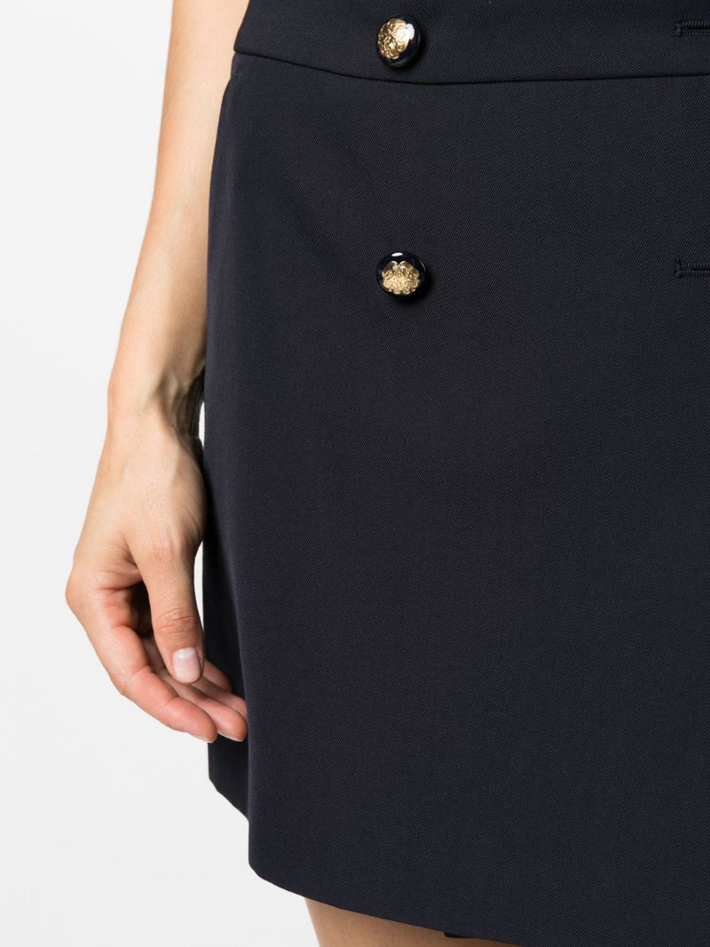 Alexander McQueen wool-cotton blend mini wrap skirt |... | Urbalenti™ NYC