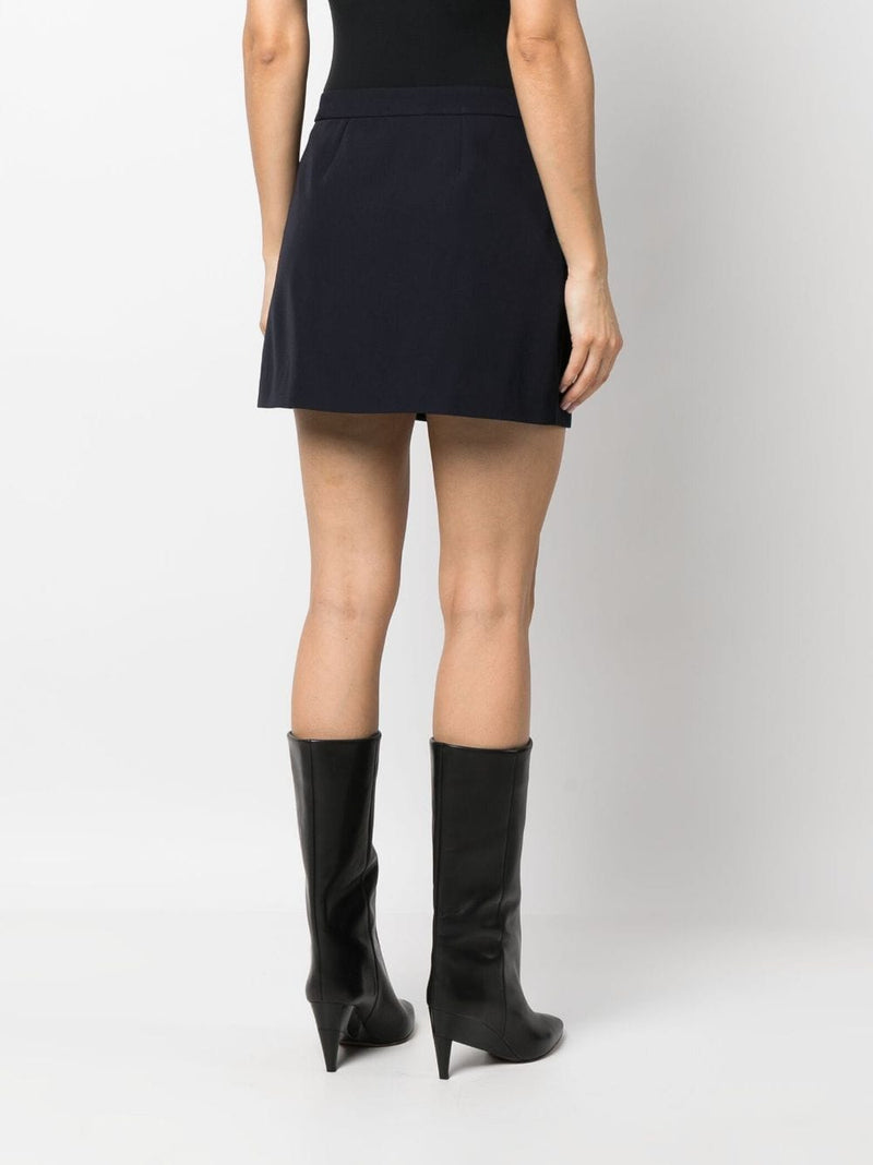 Alexander McQueen wool-cotton blend mini wrap skirt |... | Urbalenti™ NYC