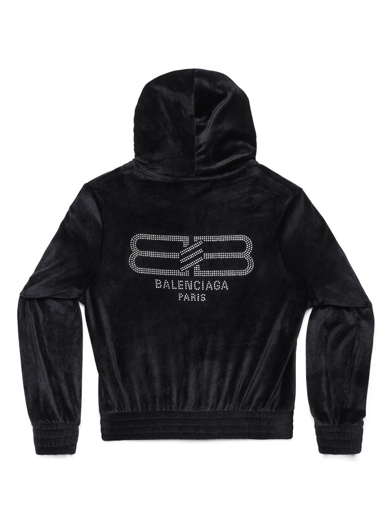 Balenciaga Crystal embellished velvet zip-up hoodie | Urbalenti | Urbale... | Urbalenti™ NYC