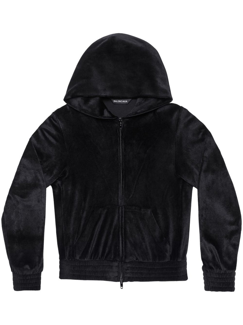 Balenciaga Crystal embellished velvet zip-up hoodie | Urbalenti | Urbale... | Urbalenti™ NYC