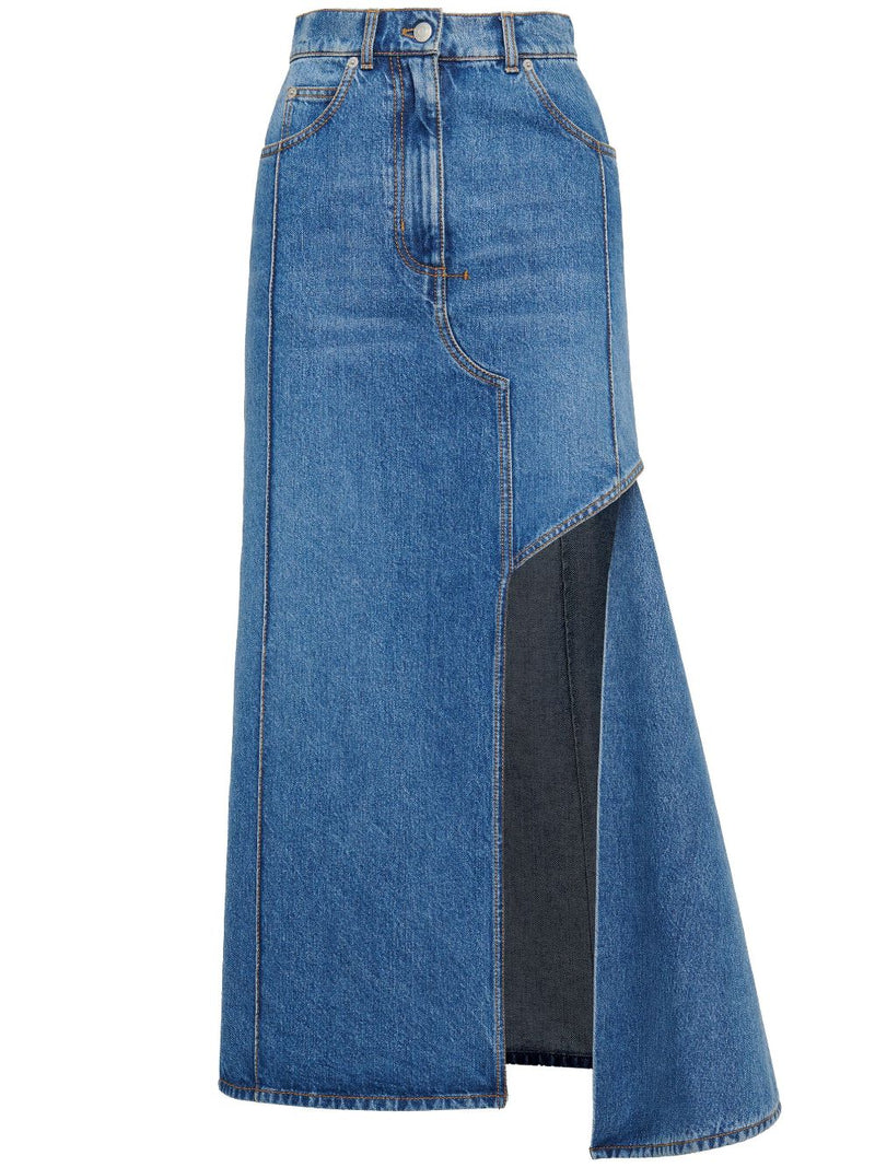 Alexander McQueen denim midi skirt | Urbalenti™ NYC
