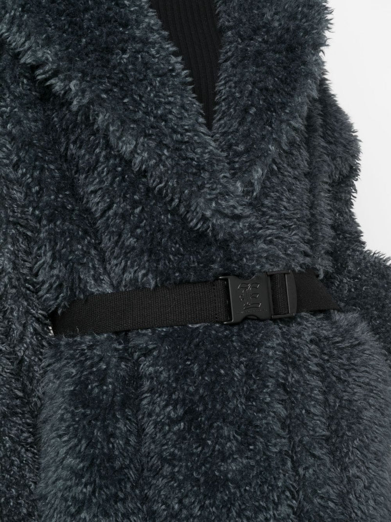 Ermanno Scervino Ermanno Scervino belted shearling wool coat