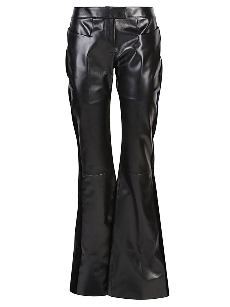 Tom Ford Flared leather and velvet trousers | Urbalenti™ NYC