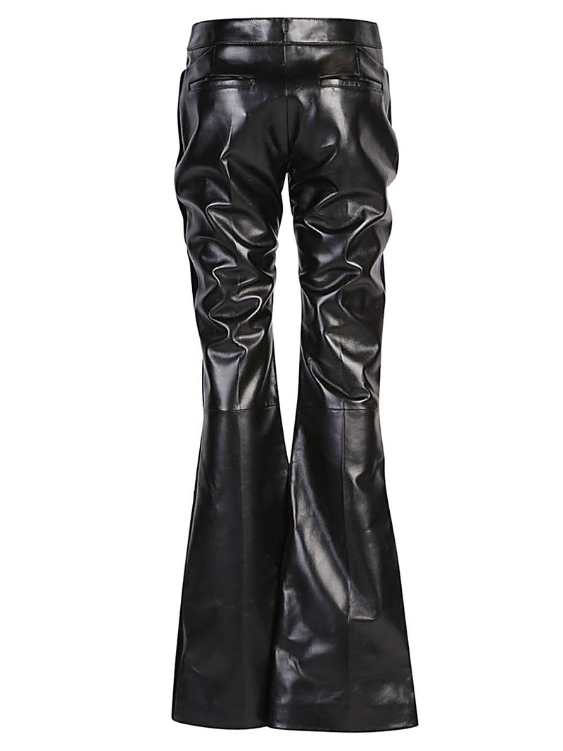 Tom Ford Flared leather and velvet trousers | Urbalenti™ NYC