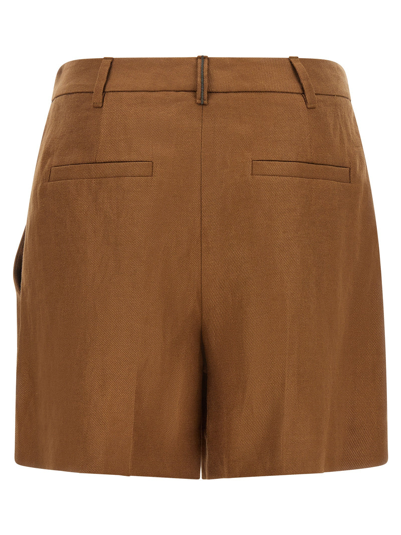 Brunello Cucinelli Brown Linen Bermuda Shorts
