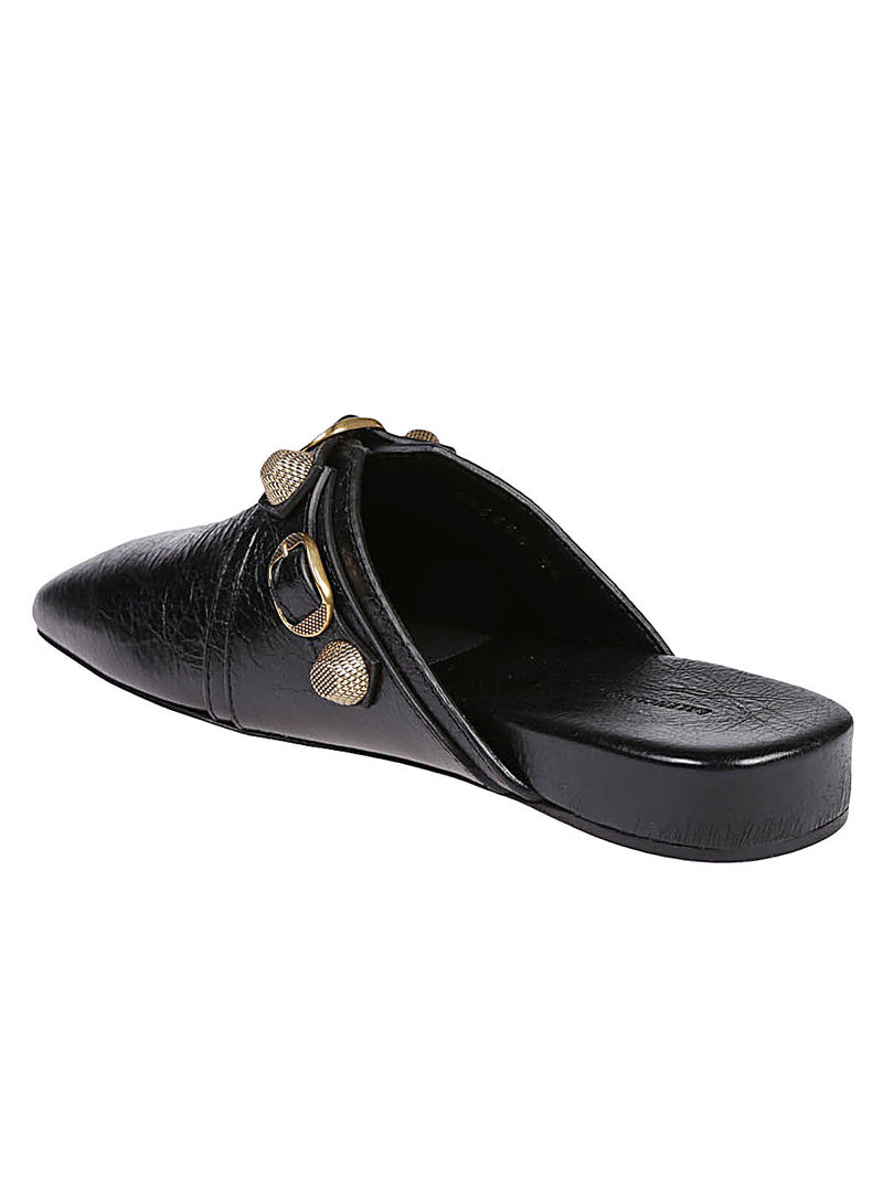 Balenciaga Cozy Cagole leather mules in black | Urbalenti™ NYC