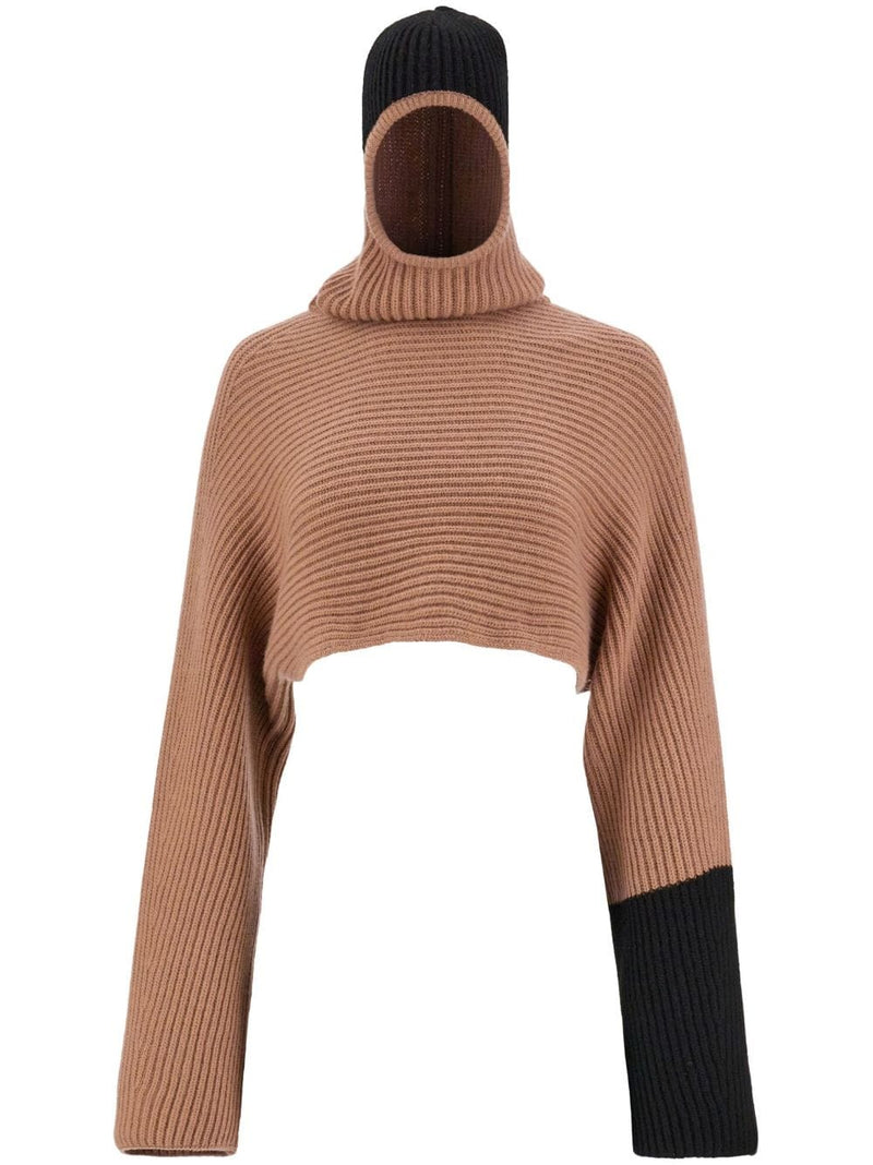 Ferragamo Cashmere cropped hoodie | Urbalenti™ NYC