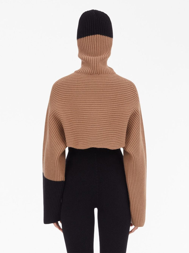 Ferragamo Cashmere cropped hoodie | Urbalenti™ NYC
