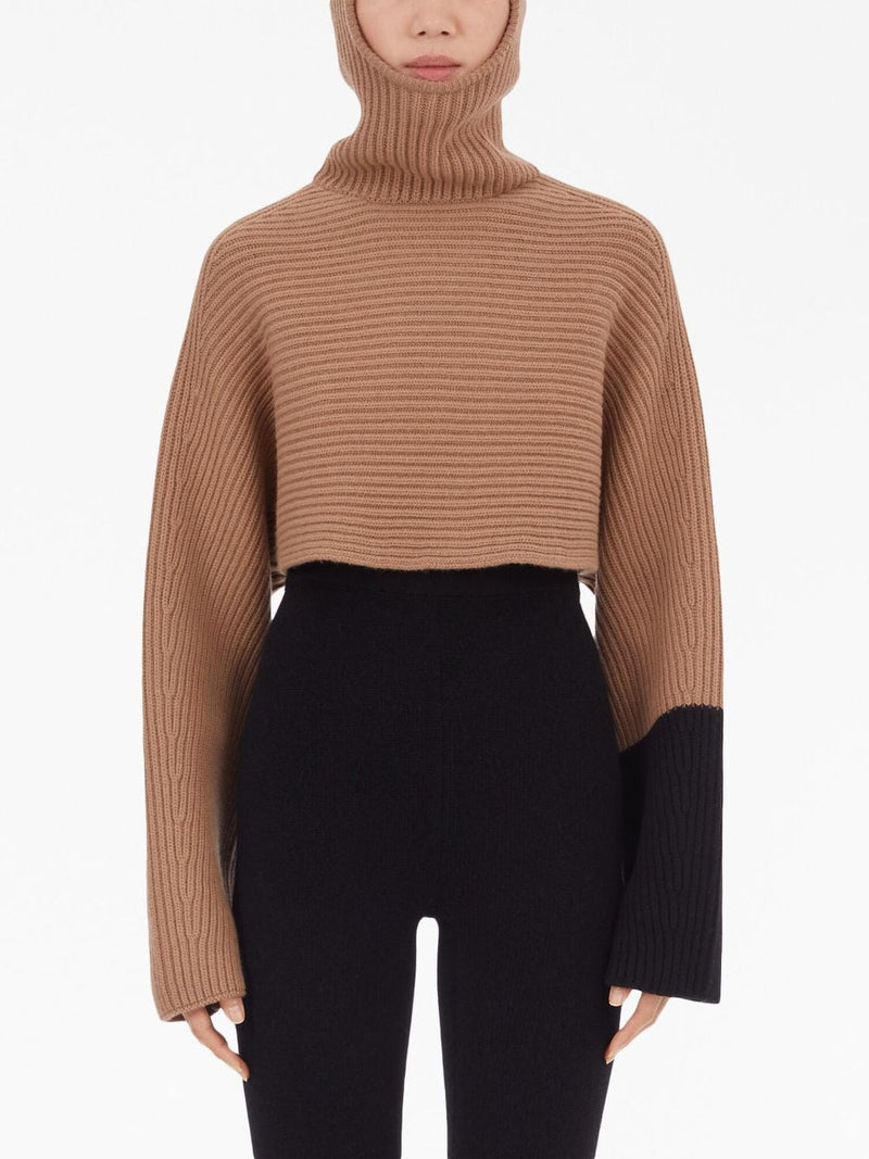 Ferragamo Cashmere cropped hoodie | Urbalenti™ NYC