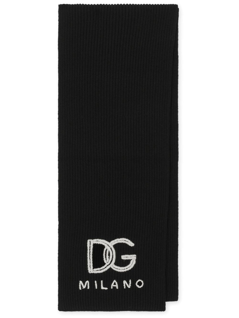 Dolce & Gabbana Fisherman’s rib cashmere scarf with DG l... | Urbalenti™ NYC