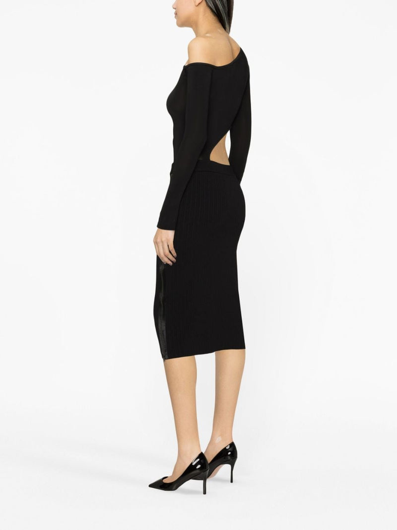 Tom Ford Zipped ribbed silk skirt | Urbalenti™ NYC
