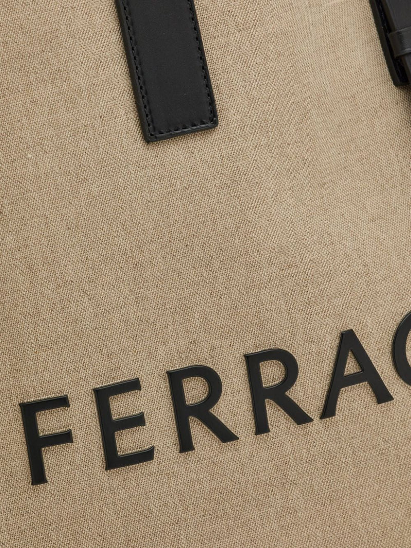 Ferragamo logo-embossed leather tote bag | Urbalenti™ NYC