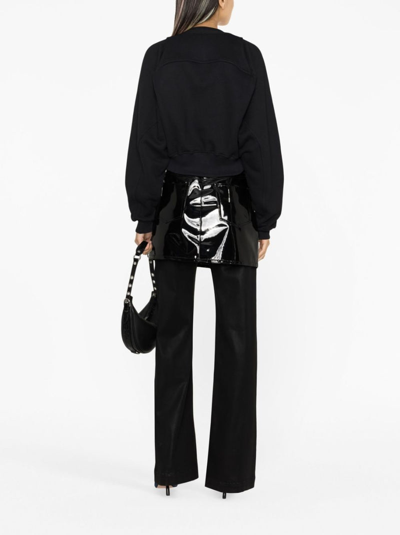 Off White Printed Crop Sweatshirt | Urbalenti™ NYC