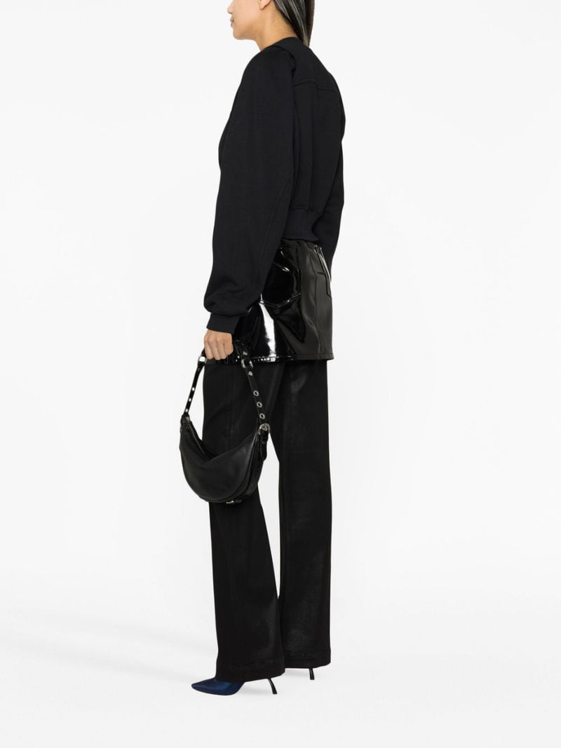 Off White Printed Crop Sweatshirt | Urbalenti™ NYC