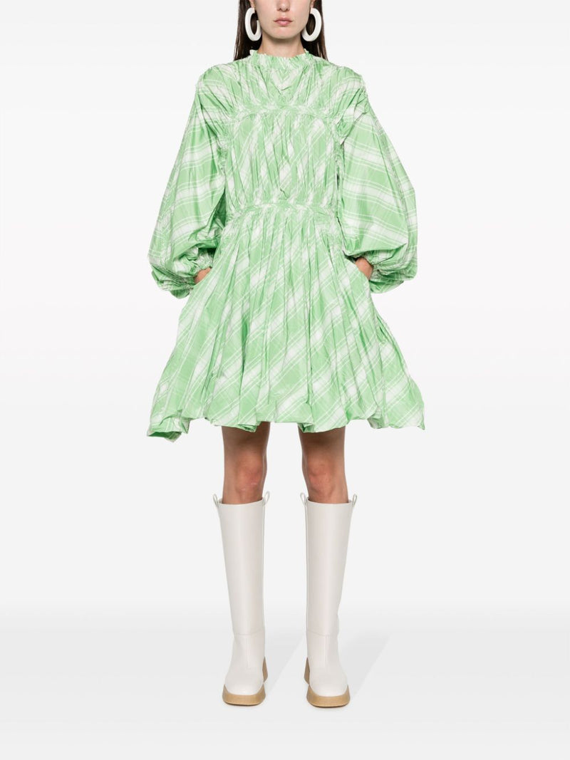 Jil Sander Fashion Plaid-check pattern mini dress | Urbalenti | Urbalent... | Urbalenti™ NYC