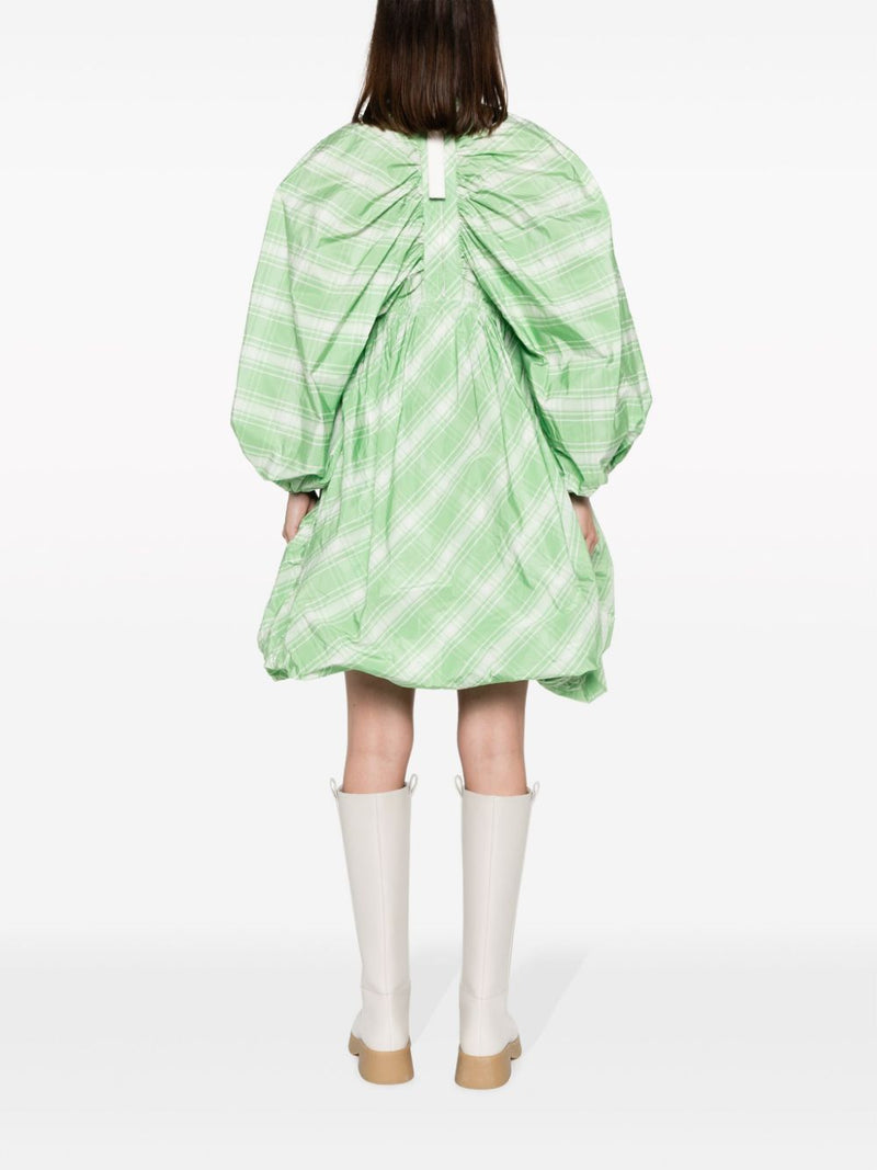 Jil Sander Fashion Plaid-check pattern mini dress | Urbalenti | Urbalent... | Urbalenti™ NYC