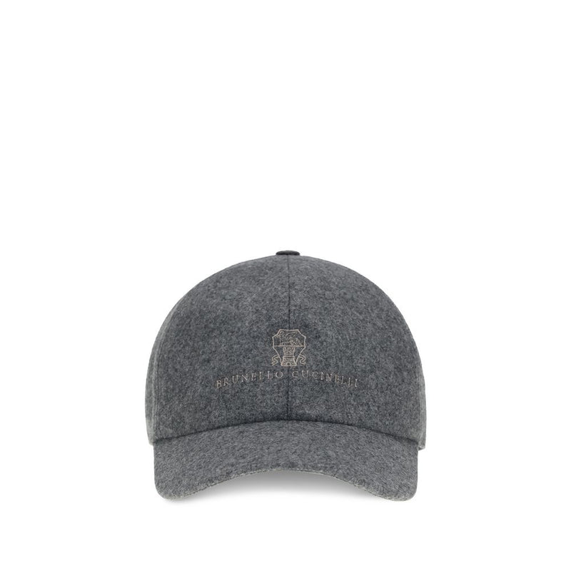 Brunello Cucinelli Gray Wool Oves Aries Cap (Baseball Hat)