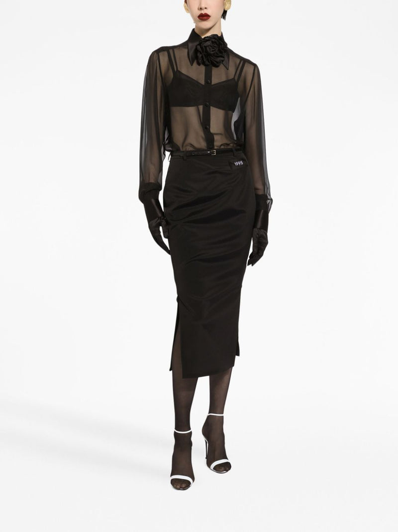 Dolce & Gabbana Silk chiffon shirt with satin details | Urbalenti | Urba... | Urbalenti™ NYC