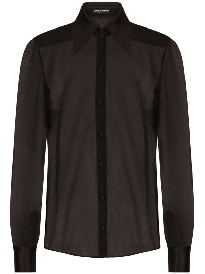 Dolce & Gabbana Silk chiffon shirt with satin details | Urbalenti | Urba... | Urbalenti™ NYC