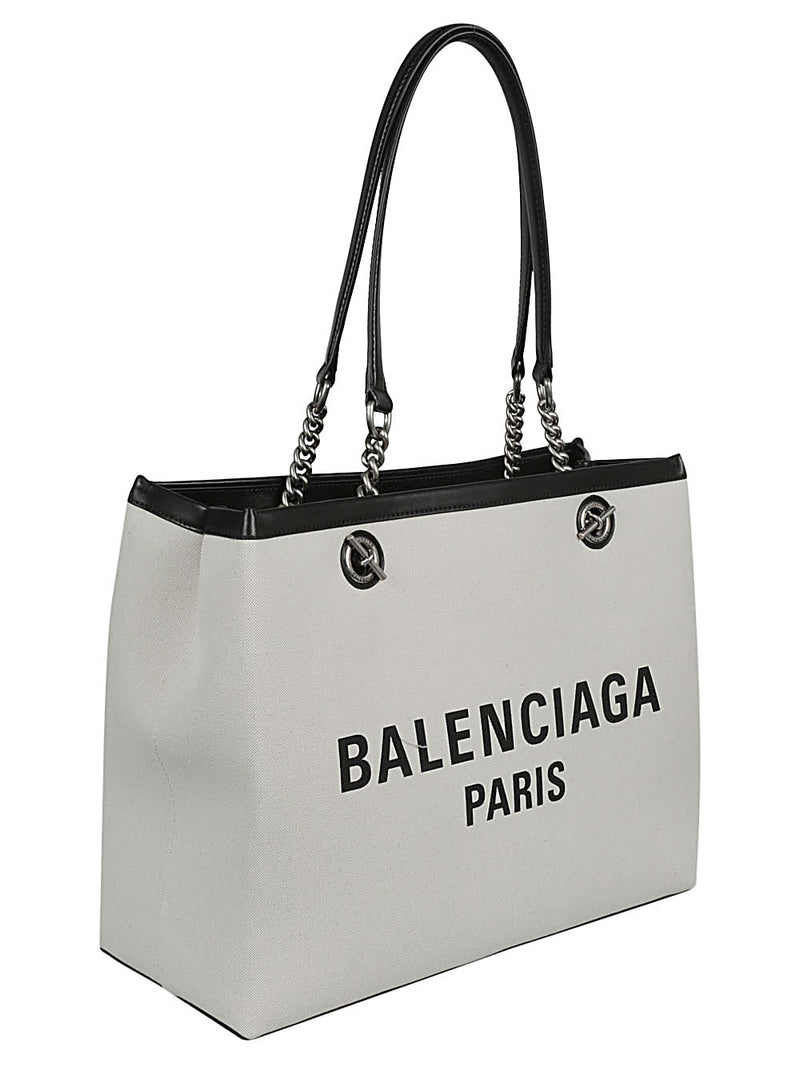 Balenciaga logo print canvas tote bag | Urbalenti™ NYC